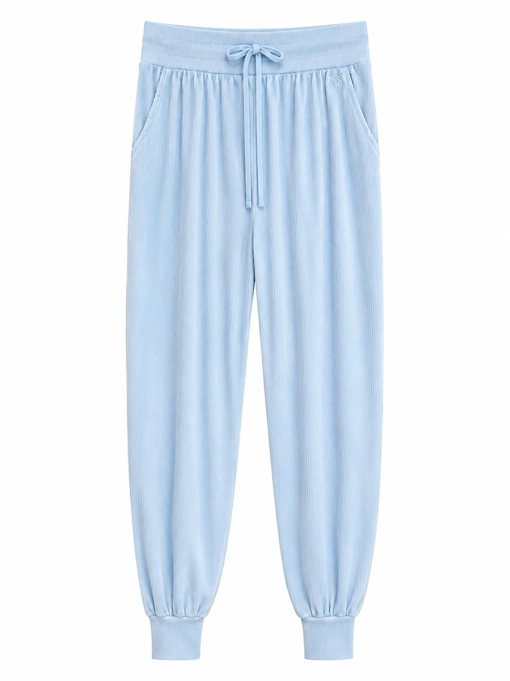 Victoria's Secret Ribbed Lounge Jogger Sweatpants XS Baby Blue Soft Cozy Velour